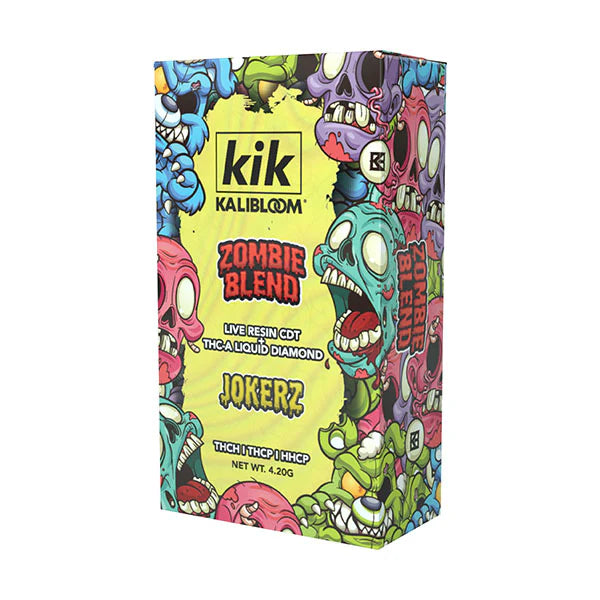 Kalibloom Kik - Zombie Blend Disposable Liquid Diamonds | 4.2G featuring THC-A, THC-H, THC-P, and HHC-P.