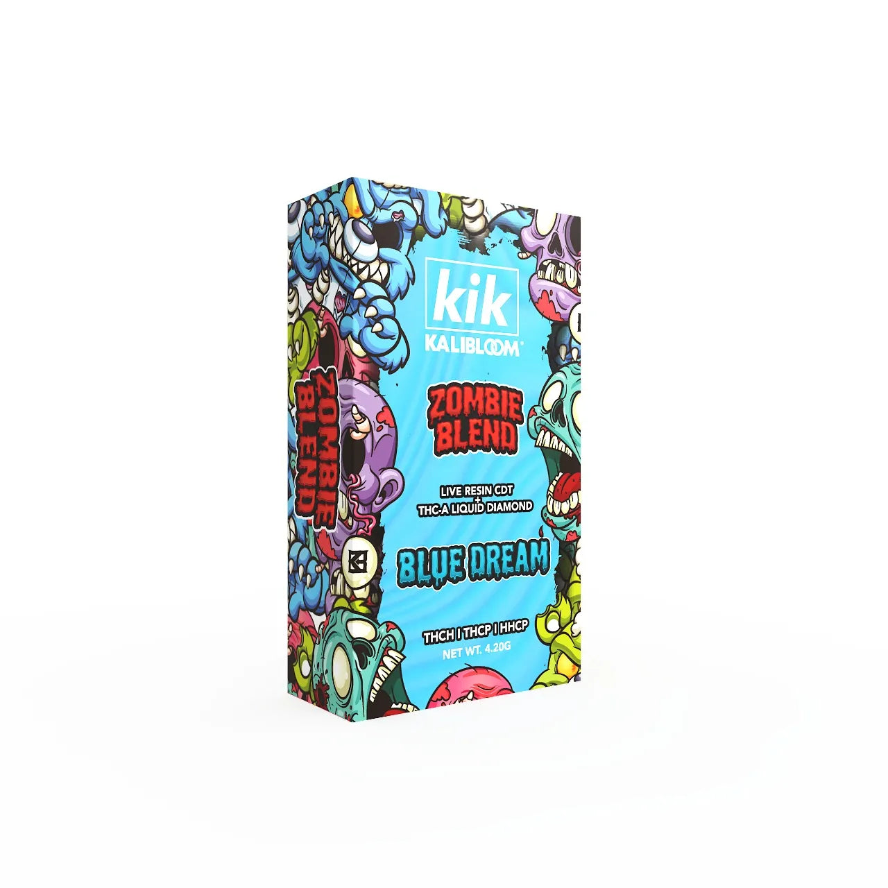 Kalibloom Kik - Zombie Blend Disposable Liquid Diamonds | 4.2G featuring THC-A, THC-H, THC-P, and HHC-P.