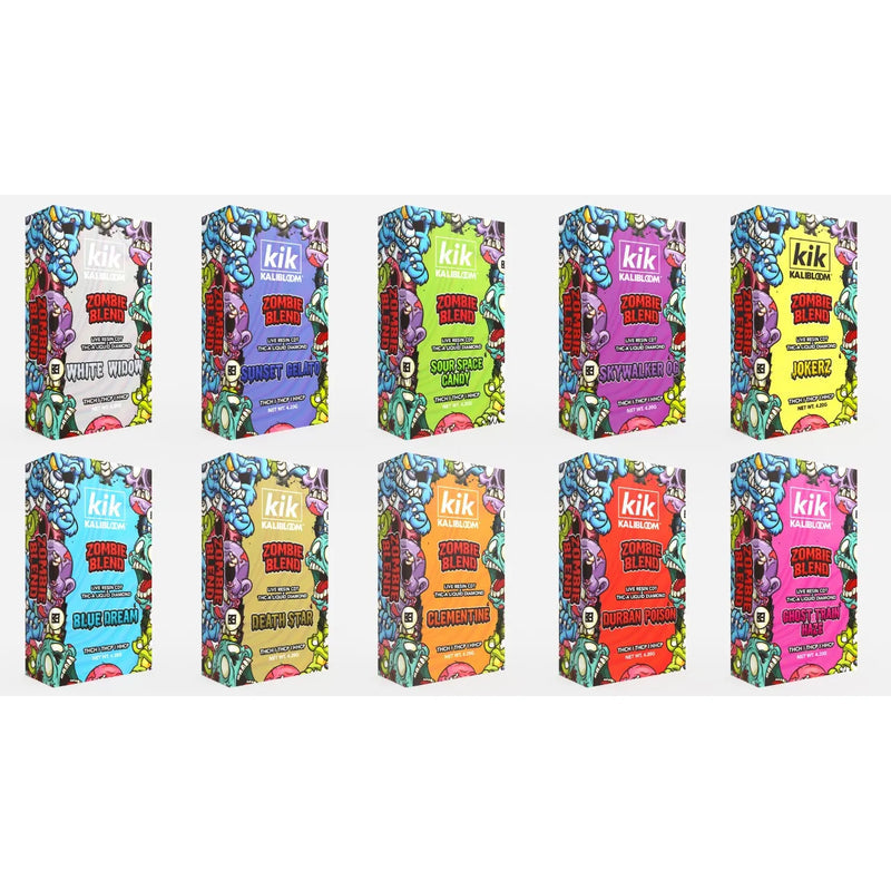 Kalibloom Kik - Zombie Blend Disposable Liquid Diamonds | 4.2G featuring THC-A, THC-H, THC-P, and HHC-P.